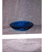 Heavy Glass Mid Century Blue Ash Tray trinket keys catch all GUC 3lbs Ac... - $16.00