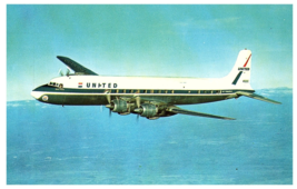 United Air Lines four engine DC 7 Mainliner Airplane Postcard - £7.76 GBP