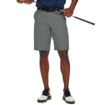 Men&#39;s Sz 34 Performance Golf Shorts Solid Flat Front Moisture Wicking, Gray - £13.82 GBP
