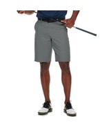 Men&#39;s Sz 34 Performance Golf Shorts Solid Flat Front Moisture Wicking, Gray - £13.70 GBP