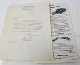 A-B Stoves Chromalox Heatflo Support Sales Letter 1949 Detroit Michigan ... - £14.92 GBP