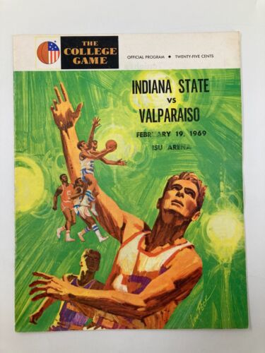 February 19 1969 The College Game Indiana State vs Valparaiso Official P... - $28.47