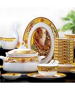 Luxurious Jingdezhen 60pcs Set Chinaware Dinnerware Set Bowls Plates Han... - £394.88 GBP