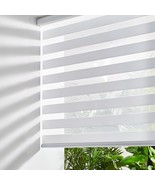 Persilux Blackout Cordless Zebra Blinds for Windows (46&quot; W x 72&quot; H, Whit... - $59.39