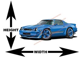 1981 Chevrolet Camaro T-Top Blue Muscle Car Art Wall Decal - £33.03 GBP+