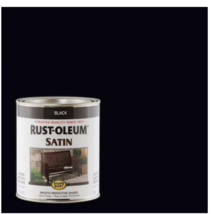 Rust-Oleum Protective Enamel Satin Black Interior/Exterior Paint, 1 Quart - £23.73 GBP