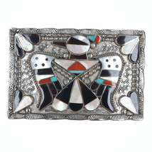 Vintage Bobby and Corraine Shack Zuni Sterling Multistone Inlay belt buckle - $576.92