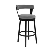 26" Gray And Black Iron Swivel Counter Height Bar Chair - $6,729.22 MXN