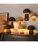 INS Wooden Cute Mushroom LED Night Light With Touch Switch Bedside Table... - $560.70 MXN