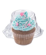 Individual Plastic Cupcake Containers Disposable With Connected Airtight... - £28.15 GBP