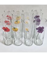 12 Anchor Hocking Poppy Tom Collins Mix Set Vintage Floral Highball Tumb... - €116,78 EUR