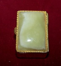Vintage Mini Italian-Made Goldtone Pill Box w/Stone Top - £16.30 GBP