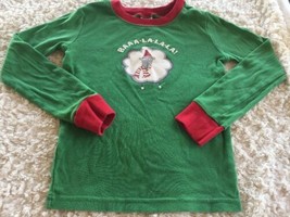 Gymboree Boys Red Green Sheep Santa Hat Snug Fit Long Sleeve Pajama Shirt 7 - £3.84 GBP