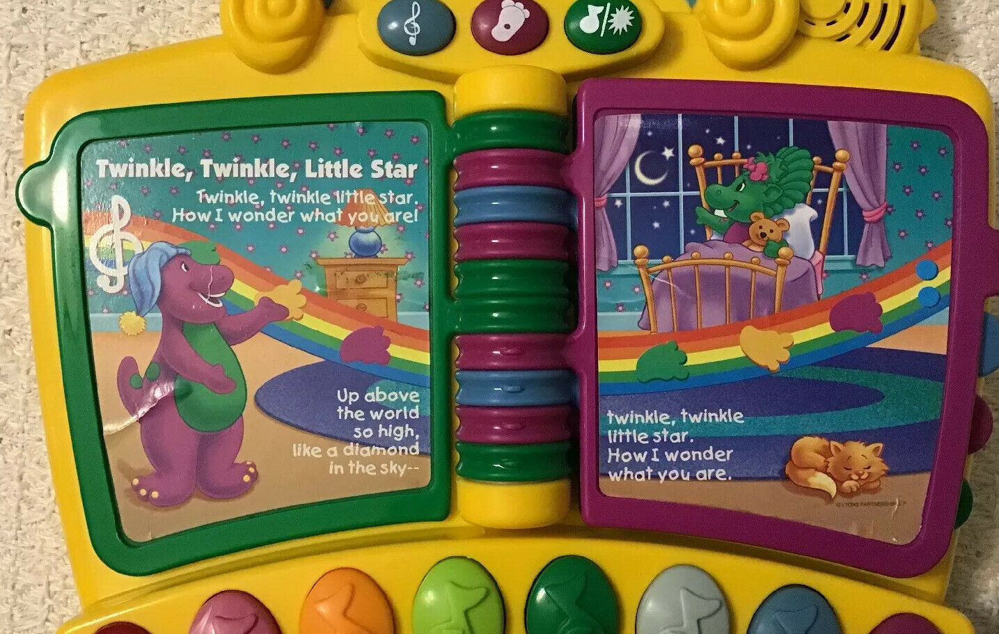 Barney Musical NURSERY RHYMES PIANO BOOK - Mattel Item image 6