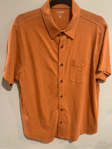 J. CREW Medium Button Down Shirt-Reimagined-Orange Cotton Short Sleeve EUC - £11.83 GBP