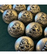 Antique WWI Buttons x 12 West Riding Yorkshire Duke of Wellington, silve... - $2,074.52 MXN