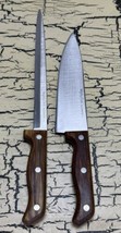 2 VTG Mighty Oak by Imperial 8&quot; Chef &amp; 10&quot; Slicing Kitchen Cook Knife Lo... - $24.18