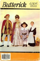 Butterick 6305 Child 4-14 Pilgrim Squire Lady Costume Sewing Pattern Uncut Vtg - £14.76 GBP