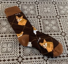 Welsh Pembroke Corgi Ladies Crew Socks Shoe Size 6 to 10  Brown Brand Ne... - £9.65 GBP