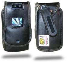 Turtleback Black Leather Case for Motorola RAZR V3 Flip Phone Case with Rotating - £29.56 GBP