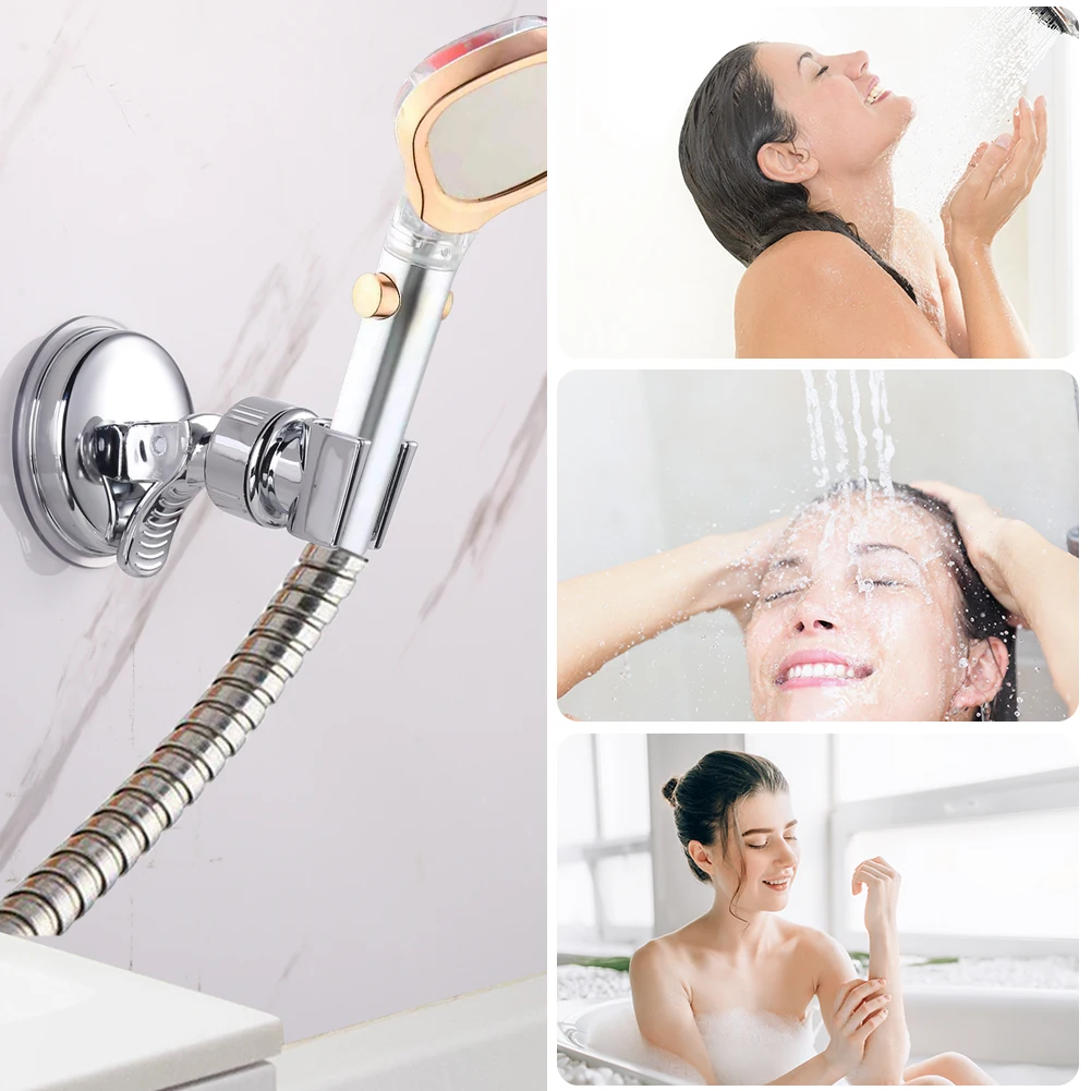  holder adjustable showerhead bracket wall mounted stand spa bathroom universal fixture thumb200