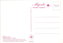 Postcard Canada Roger&#39;s Pass Selkirk Range Canadian Rockies Linkin B.C. -Alberta - £3.89 GBP