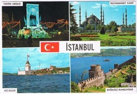 Postcard Greetings From Istanbul Turkey Multi View - £3.88 GBP