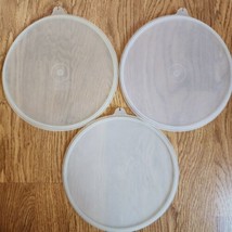 Vintage Tupperware Clear/Sheer Replacement Lid 8&quot; Y Tab #229 Lot Of 3 - £9.58 GBP