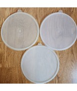 Vintage Tupperware Clear/Sheer Replacement Lid 8&quot; Y Tab #229 Lot Of 3 - £9.54 GBP