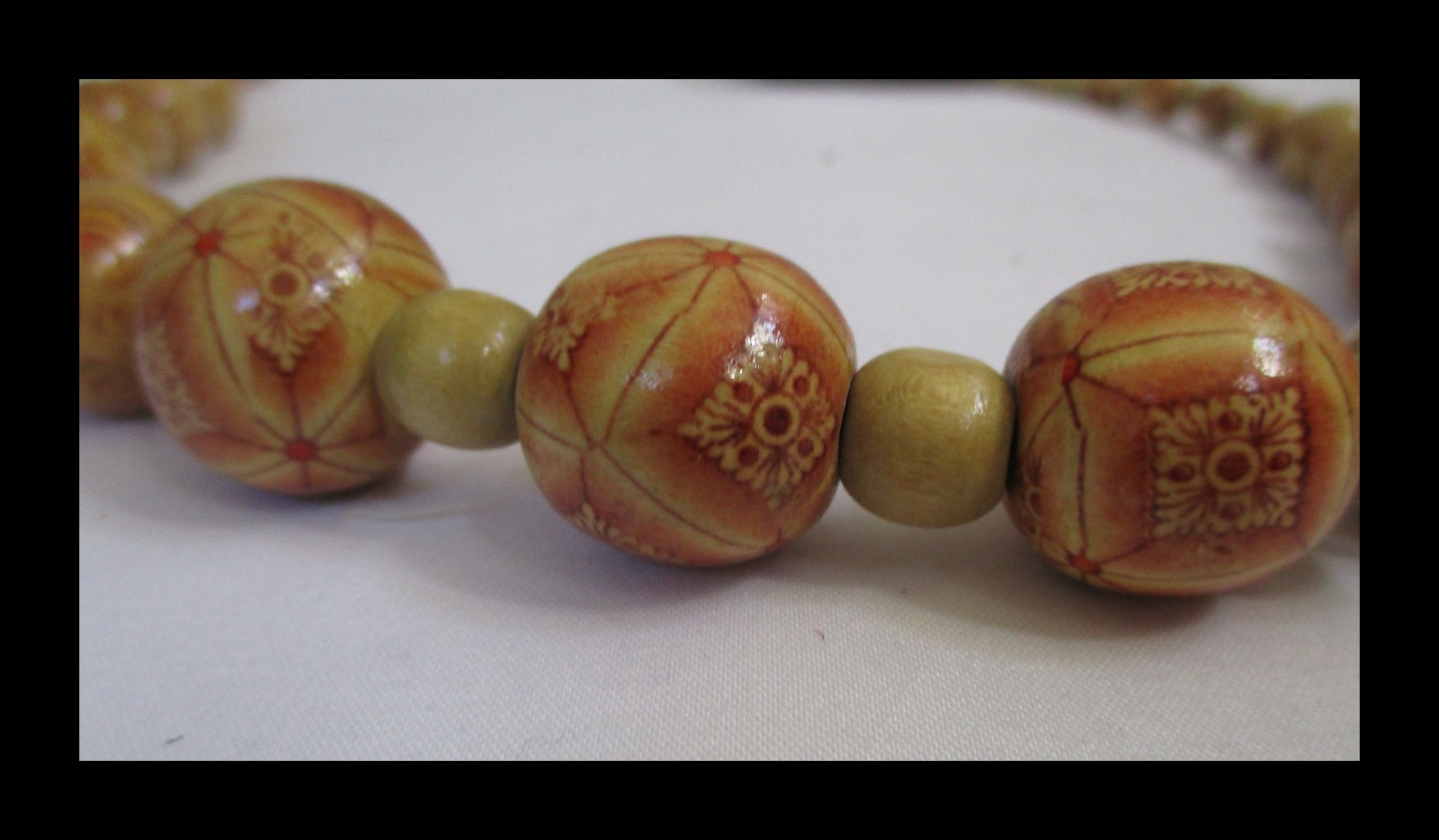 Wood Beaded Necklace Lightweight 21" with 2-1/2" Extender N042 Item image 3