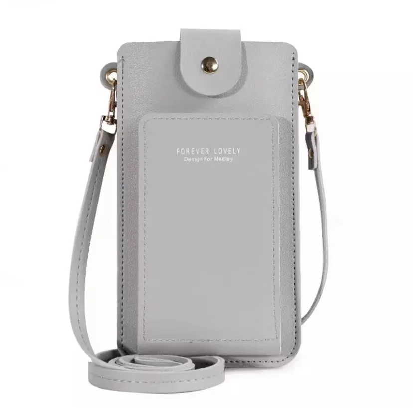 Phone pocket touch screen handbag leather messenger shoulder bags clutch crossbody pack thumb200