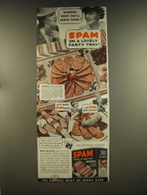 1939 Hormel SPAM Ad - Wonder what she&#39;ll serve today? Spam on a lovely party  - £14.53 GBP