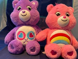 (2) Care Bears Cheer &amp; Share Stuffed Animal Toy Plush 14&quot; Unlock the Mag... - £24.57 GBP