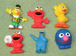 Sesame Street Hasbro Figure Lot Of 6 Elmo Big Bird Bert Cookie Monster Toys - £9.85 GBP