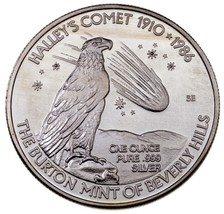 HALLEY&#39;S Comet - Edmund Halley Da Il Burton come Nuovo 1 Oz. Argento Rotondo - £52.38 GBP