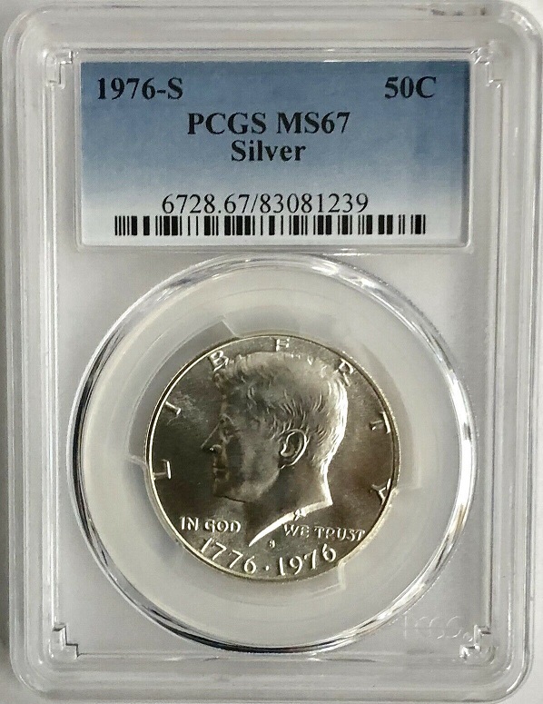 1976 S Silver Kennedy Half Dollar 50c PCGS MS67  20210129 - $44.99