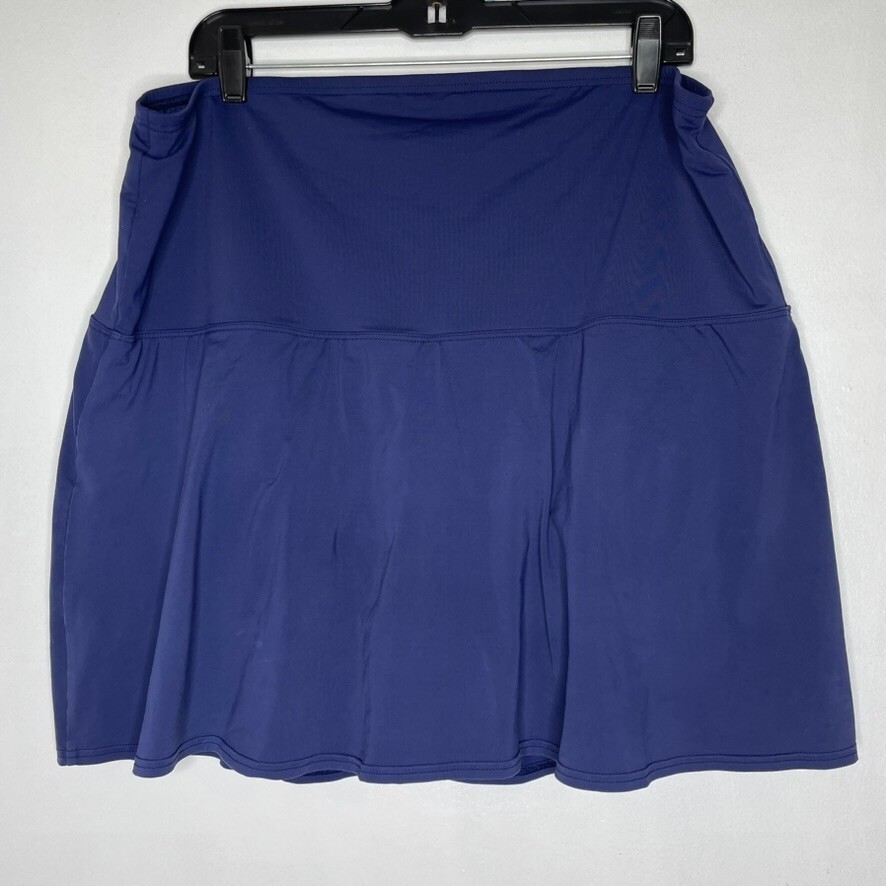 Lands&#39; End Swim Skirt Plus 22W Navy Flowy Plus Size A-Line Modest Fit St... - $20.00