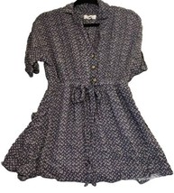 Urban Outfitters Matilda Paisley Cottagecore Shirt Dress Navy Blue Sz S ... - £15.98 GBP