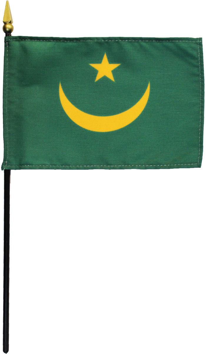 Mauritania - 4&quot;X6&quot; Stick Flag (1959-2017) - $2.70