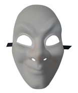 White Craft Plastic Full Face Joker Jester Mask Masquerade Mardi Gras - £13.87 GBP