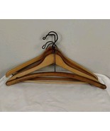 Set of 4 Vintage Wooden Coat Hangers 17&quot; - Mixed Woods And Types - $18.80