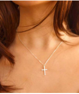 Premium Silver Gold Cross Necklace &amp; Pendant Women Fashion Jewelry - £11.05 GBP