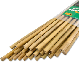 25Pcs 1/2" D Thicker Heavy Duty Bamboo Stakes, 4FT Plant Stakes, Natural... - $29.21