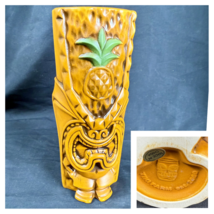 Tiki Farm Pineapple King Tiki Mug Amber Stain Glaze 2021 Tank Standing B... - $84.14