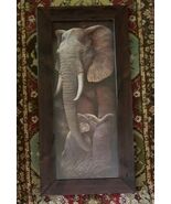 Crystal Art Gallery ~ Wooden Framed Print ~ Elephant &amp; Baby ~ 23.25" x 1... - $60.00