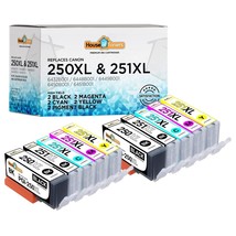 10Pk Pgi-250Xl Cli-251Xl Ink For Canon Pixma Mg5420 Mg5422 Mg5520 Mg5522 Mg5620 - £19.55 GBP