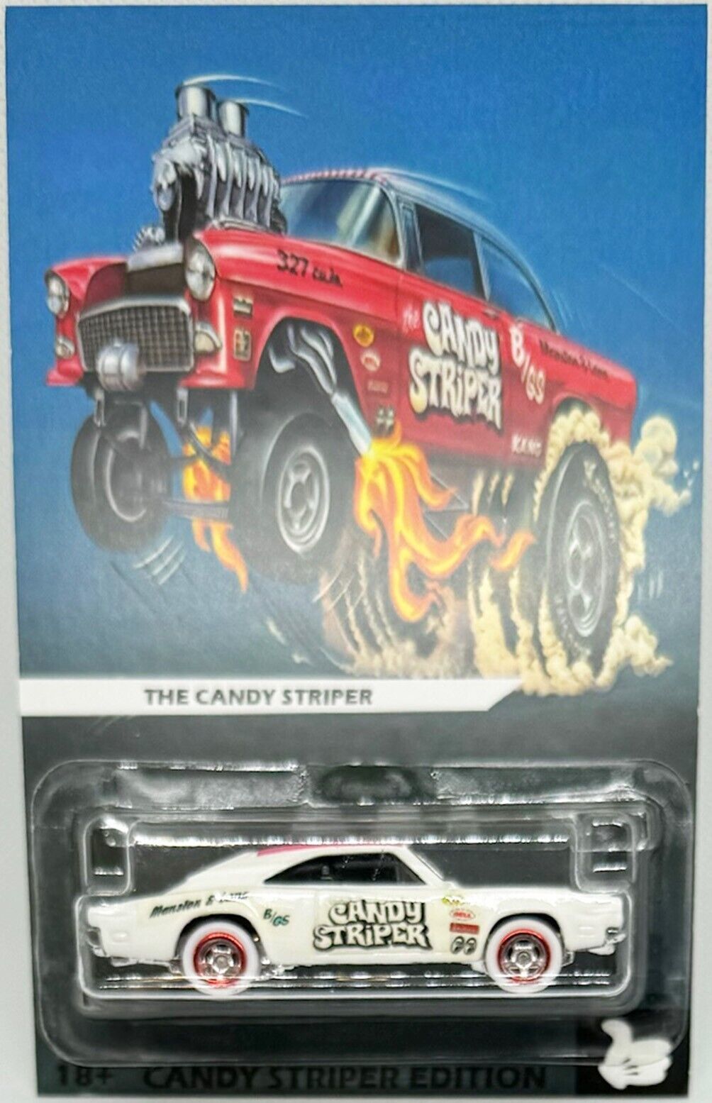 Insegna Da Parete In Metallo Candy Striper Hot Wheels – Macchina Gasser 4x12 Pollici