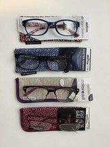 LOT OF 4 FOSTER GRANT  READING GLASSES +1.25 NEW WITH CASE - $20.82