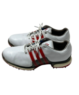 Adidas Tour 360 2.0 White w/Red Leather Soft Golf Shoes F33625 Men&#39;s Siz... - €45,07 EUR