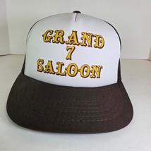 Vintage Grand 7 Saloon Foam Trucker Hat Snapback Mesh Cap Brown White Ye... - $15.95